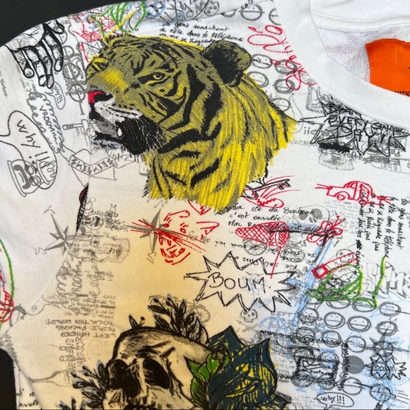 Shine Original Sweatshirt. Sz L cotton white with Multicolor graphics - Picture 6 of 10